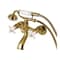 Kingston Brass Tub Wall Mount Clawfoot Tub Faucet with Hand Shower, Brushed Brass KS265PXSB - alternate 1